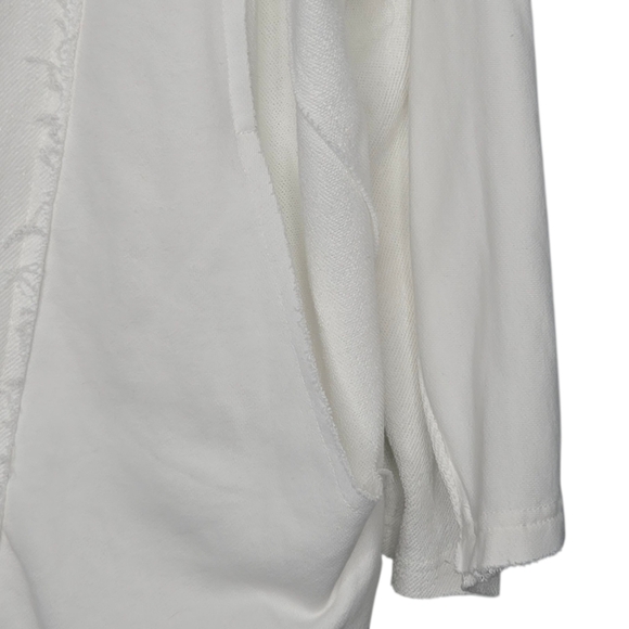 POL Womens White Oversized French Terry Open Front Cardigan Size Medium - Picture 3 of 6